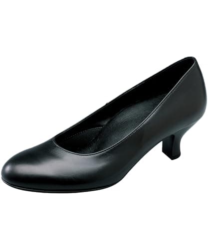[サクセスウォーク] ラウンドトゥ パンプス ヒール 5cm D~3E 牛革